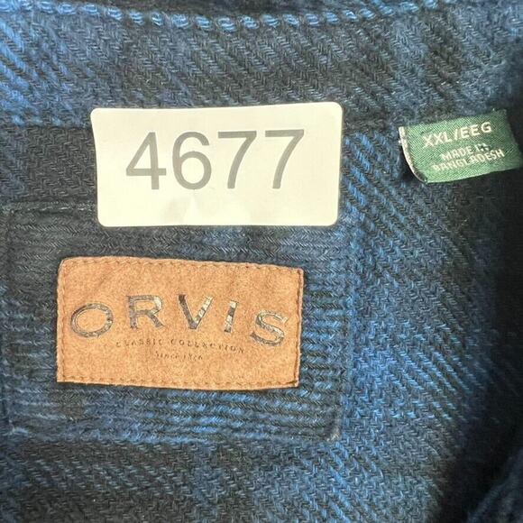Orvis Shirt Jacket Mens XXL Plaid Heavyweight Flannel Adult Hand Pockets - Picture 7 of 10